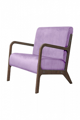 Низкое кресло с деревянными подлокотниками Mody Purple Фиолетовый