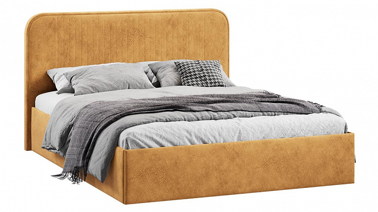 Кровать 140х200 c подъемным механизмом Тиффани микровелюр Wellmart Yellow Трия