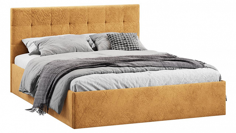 Кровать 180х200 с подъемным механизмом Джоли ТриЯ микровелюр Wellmart Yellow
