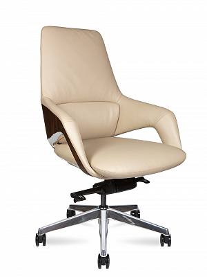 Кресло руководителя NORDEN Шопен LB без подголовника кожа бежевый FK 0005-B beige leather