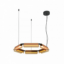 Подвесная люстра Maytoni Flat / Флет Черный, Янтарный MOD296PL-L40BC3K