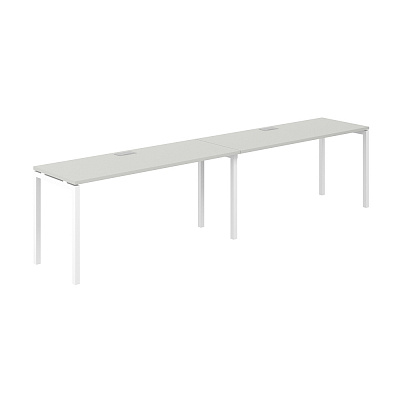 Рабочая станция s-b-s Norden Сигма (м/к 40х40) 3200х600х750 SG.227.SH.44.WH Серый Бархат / Белый