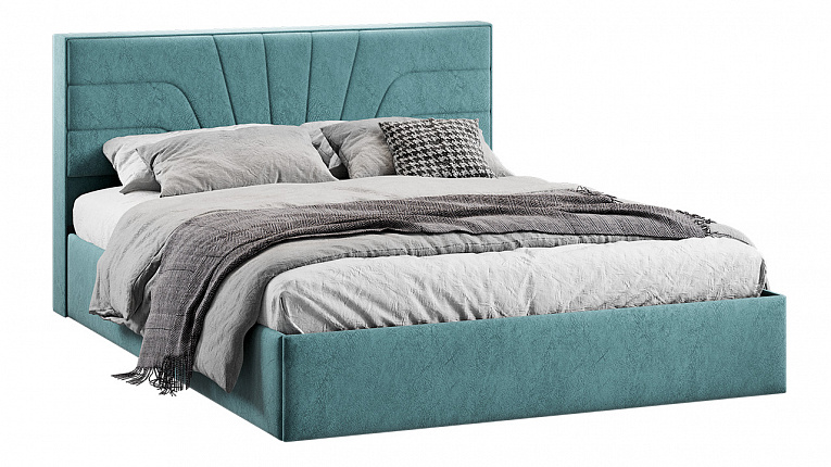 Кровать с подъемным механизмом Пандора Трия Тип 1 Микровелюр Wellmart Indigo 1600x2000