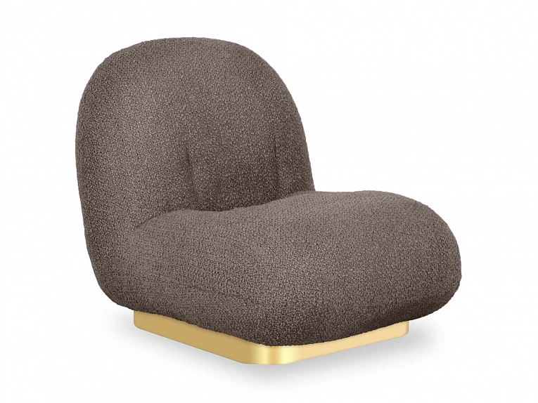 Кресло OgogoHome Pacha Wood букле коричневый / золото 853220