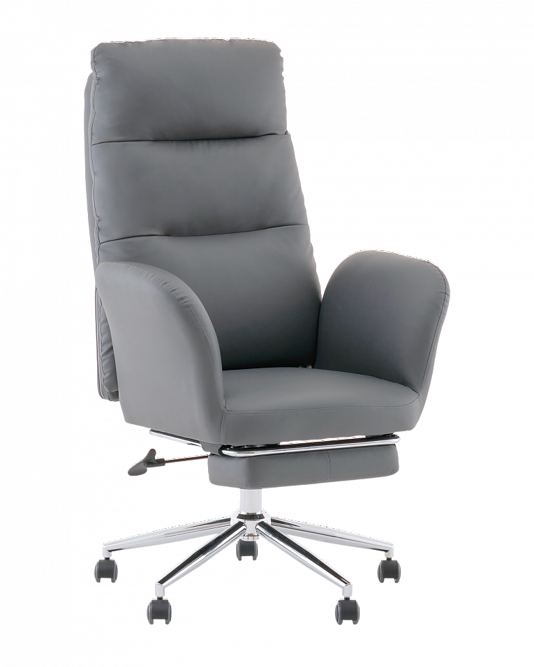 Кресло руководителя TopChairs Solid с оттоманкой серый