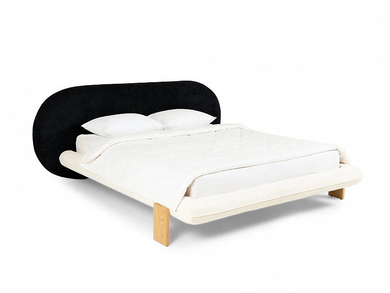 Кровать OgogoHome Softbay 160x200 (букле) черный 869919