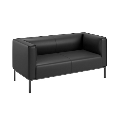Двухместный диван Pointex Мичиган (Michigan) MCH36520001 черный экокожа