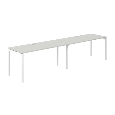 Рабочая станция s-b-s Norden Сигма (м/к 40х40) 3200х700х750 SG.228.SH.44.WH Серый Бархат / Белый